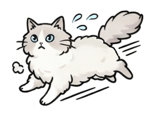 走る猫のイラスト