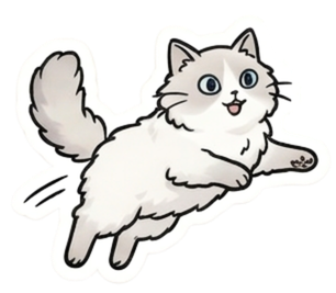 元気に走り回る猫のイラスト