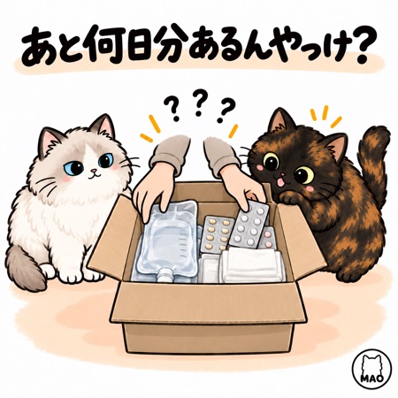 あと何日分あるんやっけ?と箱を覗き込む