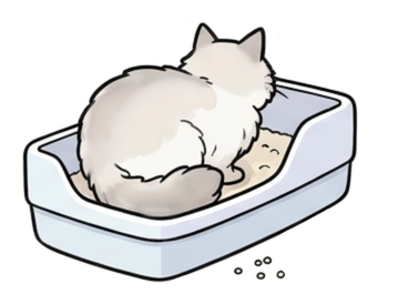 猫とトイレのイラスト